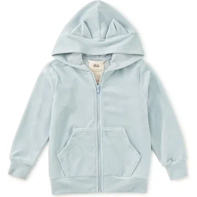 Tea Collection Kids'  Cat Ears Velour Hoodie In Blue