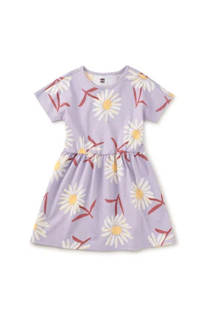 Tea Collection Kids'  Short Sleeve Twirl Dress In Purple
