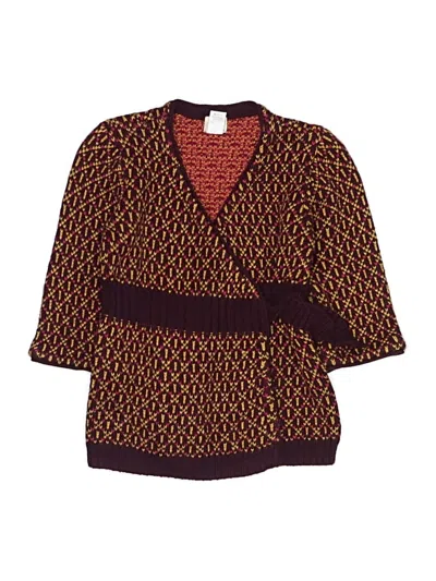 Pre-owned Tea Kids' Sweater Vest In Burgundy