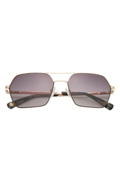 Ted Baker 56mm Geometric Sunglasses In Gold