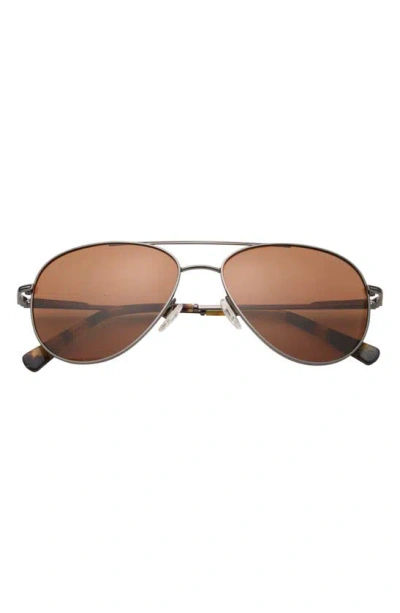 Ted Baker 57mm Polarized Aviator Sunglasses In Gunmetal