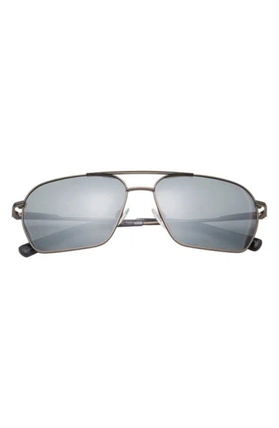 Ted Baker 59mm Polarized Aviator Sunglasses In Gunmetal