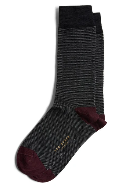 Ted Baker Cortex Micropattern Dress Socks In Black