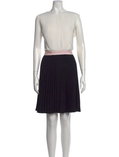 Pre-owned Ted Baker Crew Neck Mini Dress In Black/white