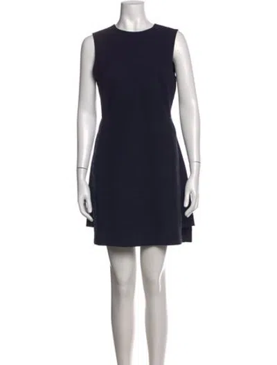 Pre-owned Ted Baker Crew Neck Mini Dress In Blue