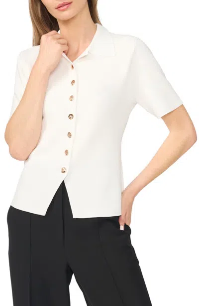 Ted Baker Eva Collar Peplum Short Sleeve Cardigan In White