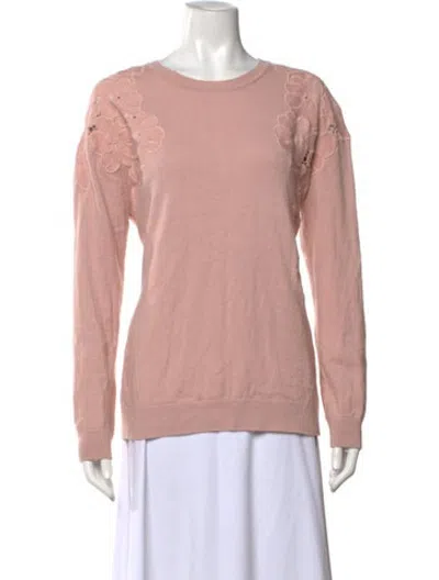 Pre-owned Ted Baker Floral Print Crew Neck Sweater In Pink