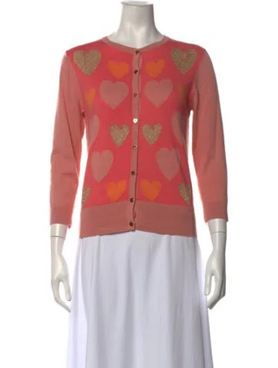 Pre-owned Ted Baker Floral Print Crew Neck Sweater W/ Tags In Pink