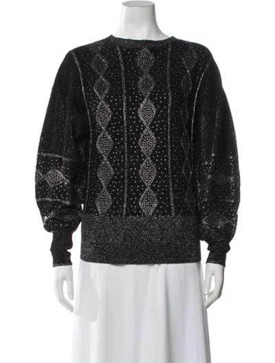 Pre-owned Ted Baker Graphic Print Crew Neck Sweater In Black