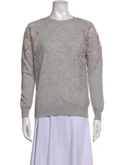 Pre-owned Ted Baker Lace Pattern Crew Neck Sweater In Grey