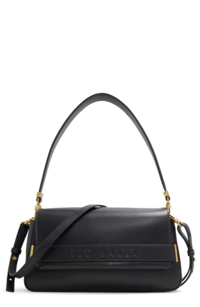 Ted Baker Leather Handbag In Black Milled Nappa Leather