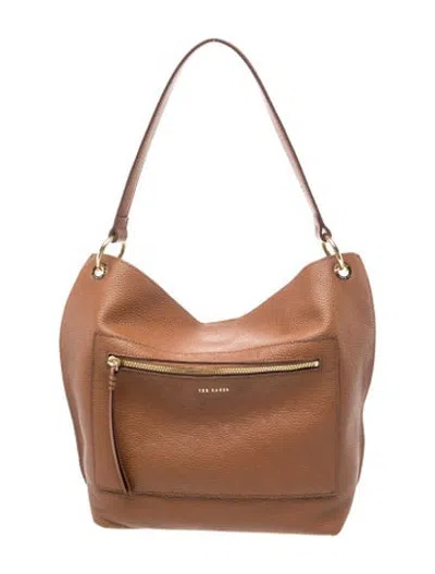 Pre-owned Ted Baker Leather Shoulder Bag In Brown