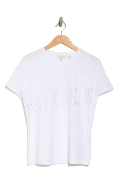 Ted Baker Malom Logo Print T-shirt In White