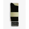 Ted Baker Mens Black Sokkbbb Logo-pattern Stretch-knit Socks