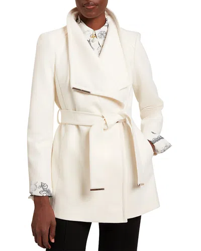 Ted Baker Rosess Wool Blend Wrap Coat In Brown