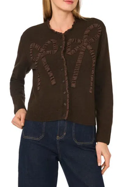 Ted Baker Ruffle Bow Cardigan In Black