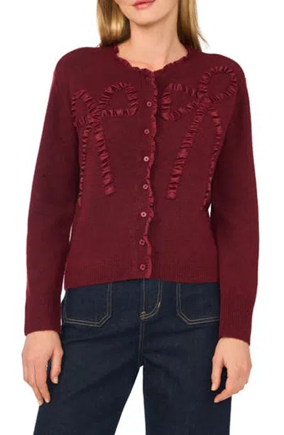 Ted Baker Ruffle Bow Cardigan In Black
