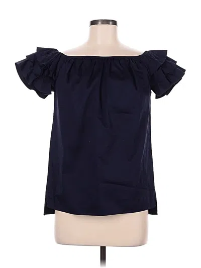 Pre-owned Ted Baker Short Sleeve Blouse In Blue