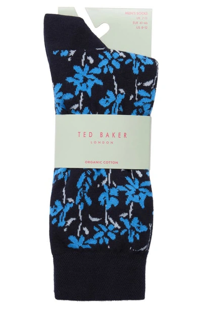 Ted Baker Sokkten Floral Dress Socks In Blue