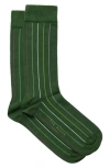 Ted Baker Sokkthr Pinstripe Dress Socks In Green