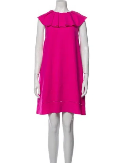 Pre-owned Ted Baker Square Neckline Mini Dress In Pink