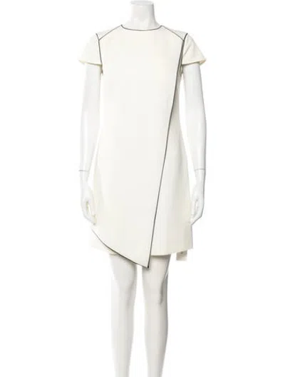 Pre-owned Ted Baker Square Neckline Mini Dress In White
