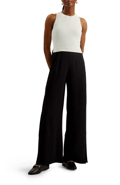 Ted Baker Toveli Racerback Wide Leg Jumpsuit In Black