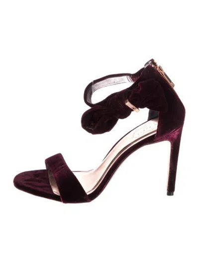 Pre-owned Ted Baker Velvet Sandals In Purple