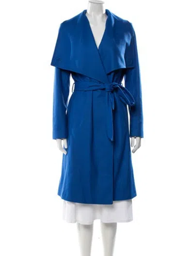 Pre-owned Ted Baker Virgin Wool Coat In Blue