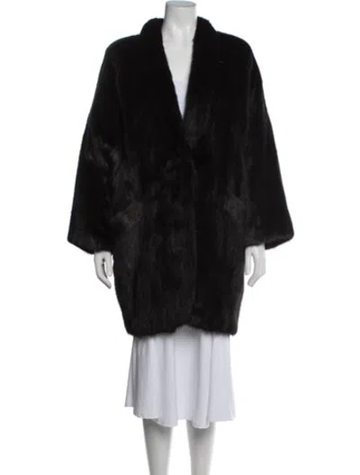Pre-owned Ted Lapidus Mink Fur Coat In Black