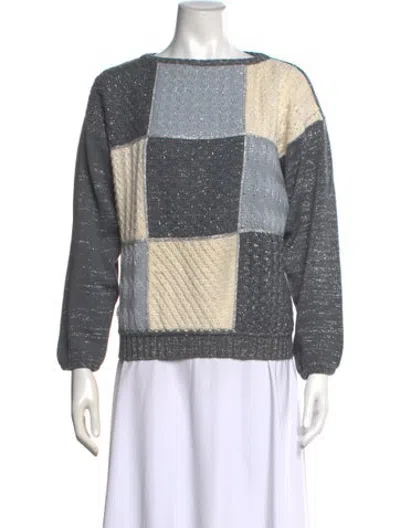 Pre-owned Ted Lapidus Vintage 1980's Sweater In Blue/grey