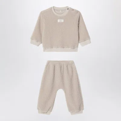Teddy & Minou Mini Bouclé Two-piece Set For Newborns In Green