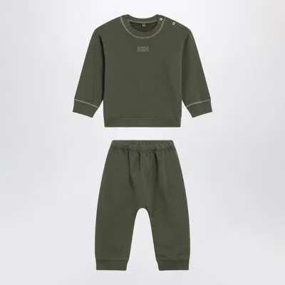 Teddy & Minou Moss Green Two-piece Cotton Suit