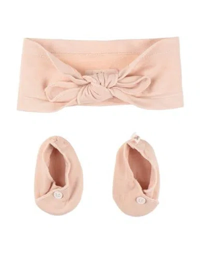 Teddy & Minou Newborn Girl Baby Accessories Set Blush Size 1 Cotton In Pink