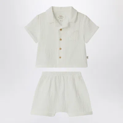 Teddy & Minou Two-piece Set In Milky White