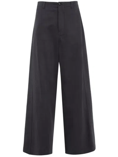 Tela Vanda Cropped High-waist Wide-leg Pants In Blue