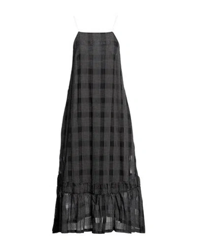 Tela Woman Midi Dress Black Size 4 Polyester, Cotton, Lyocell, Elastane