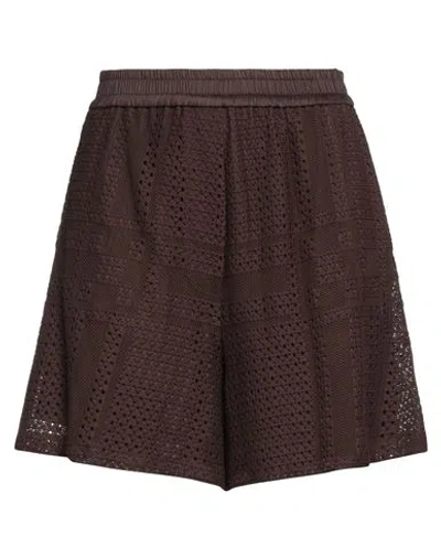 Tela Woman Shorts & Bermuda Shorts Brown Size 4 Cotton, Polyamide