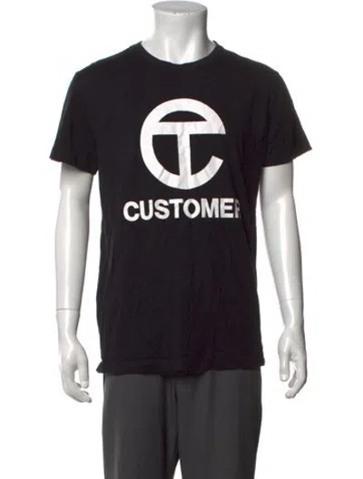 Pre-owned Telfar Graphic Print Crew Neck T-shirt In Black