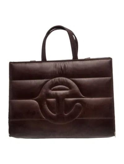 Pre-owned Telfar Nylon Tote In Brown