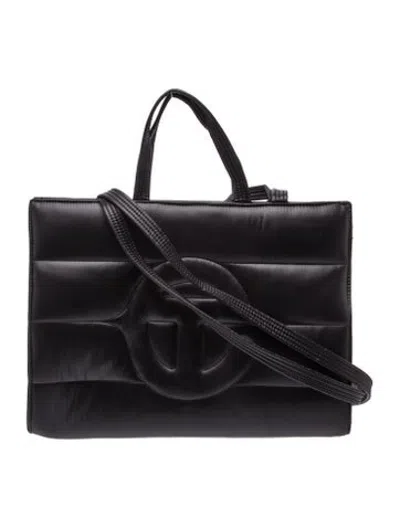 Pre-owned Telfar Quilted Tote In Black