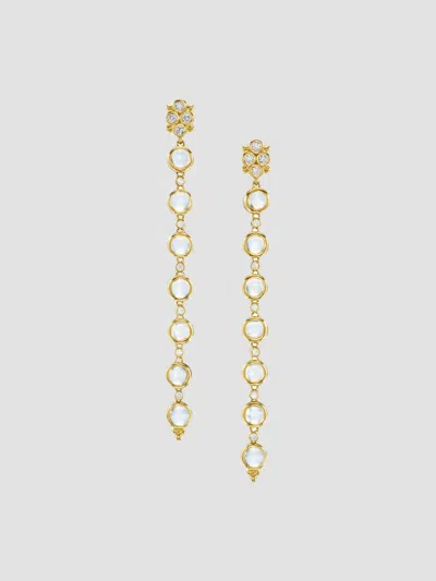 Temple St Clair Women's Celestial Moonshot 18k Yellow Gold, Blue Moonstone & 0.44 Tcw Diamond Drop Earrings