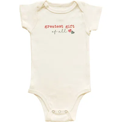 Tenth & Pine Kids'  Greatest Gift Of All Organic Baby Bodysuit In Neutral