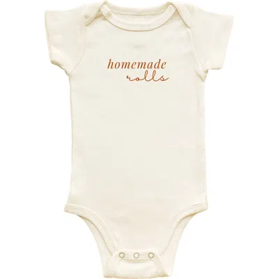 Tenth & Pine Kids'  Homemade Rolls Organic Baby Bodysuit In White