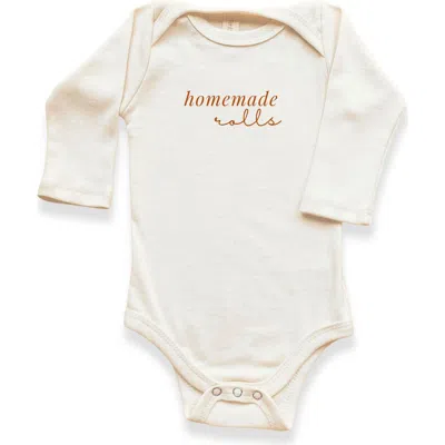 Tenth & Pine Kids'  Homemade Rolls Organic Bodysuit Long Sleeve In Neutral