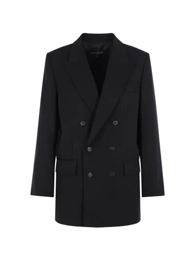 Ter Et Bantine Double-breasted Wool Blazer In Black