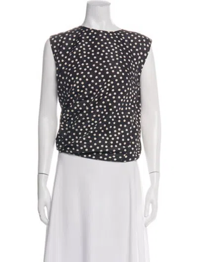 Pre-owned Ter Et Bantine Polka Dot Print Crew Neck Top In Black