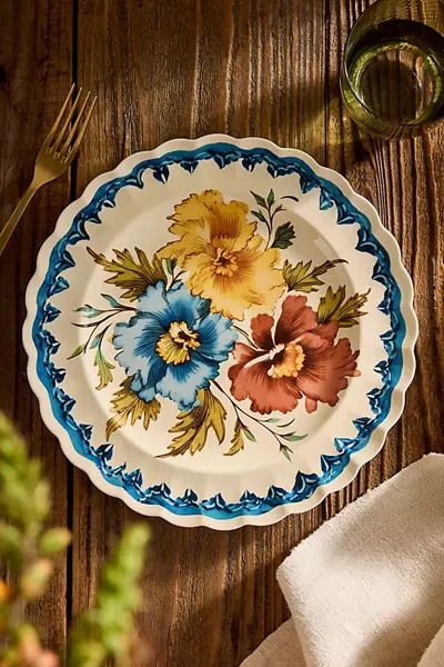 Terrain Autumnal Floral Stoneware Dinner Plate In Multi
