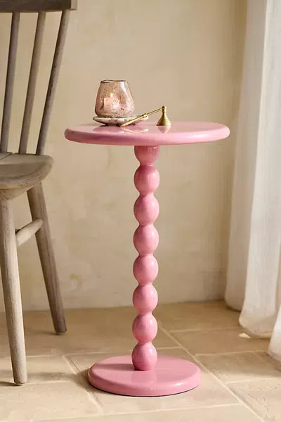 Terrain Bobbin Lacquered Side Table In Pink