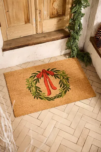 Terrain Bow Wreath Coir Doormat In Multi